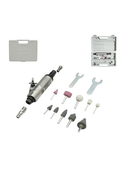 UTB Trusa polizor drept pneumatic biax 25000rpm, presiune 6-8 bar 15 piese