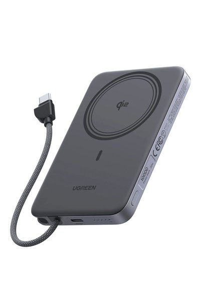 Ugreen PB570 external battery, 10000mAh, Qi2 15W, 30W input, Integrated cable...