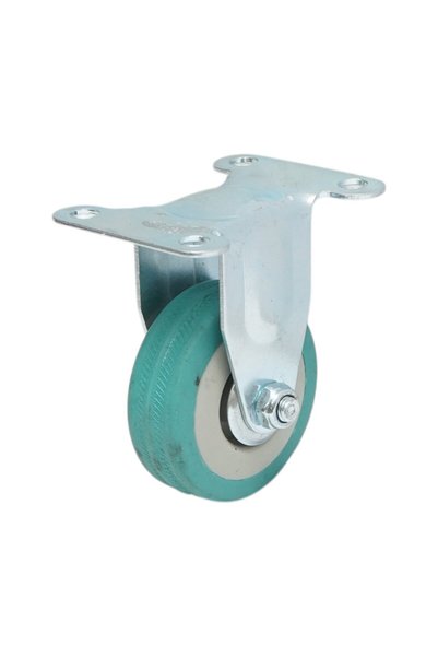 UTB Roata fixa 50x16mm fara frana, cauciuc plin albastru, placa otel 65x50mm ...