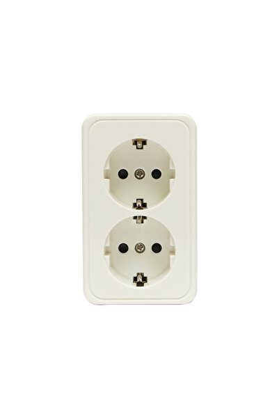 UTB Priza Schuko dubla cu impamantare alba PT 16A, 250V aplicata cu protectie...