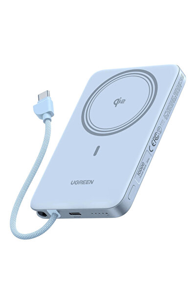 Ugreen Εξωτερική μπαταρία PB570, 10000mAh, PD30W, Qi2 15W, Ενσωματωμένο καλώδ...