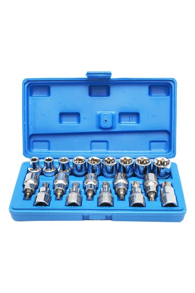 UTB Σετ κλειδιών καρυδάκια E-Torx, προφίλ μύτης TX, 19 τεμάχια, Breckner Γερμ...