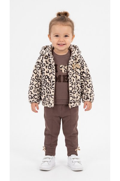 Mışıl Kids Leopard Patterned Triple Baby Girl Set