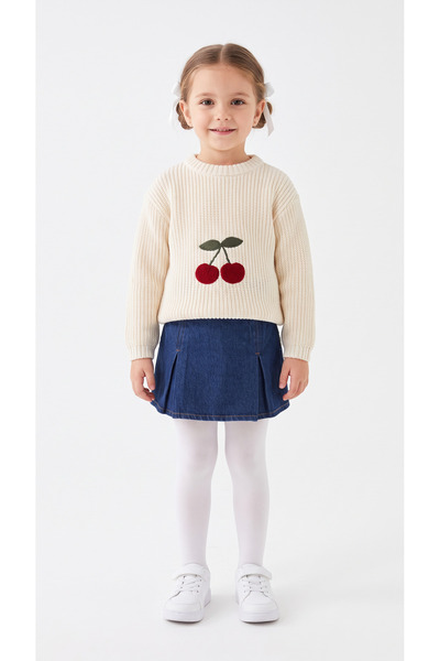 Mışıl Kids Cherry Knitwear Sweater Girls' Set