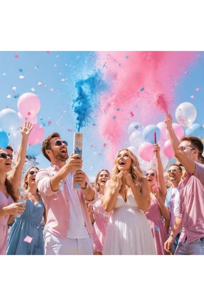 Re Pink/blue colored powder thrower, spectacular effect for festive events