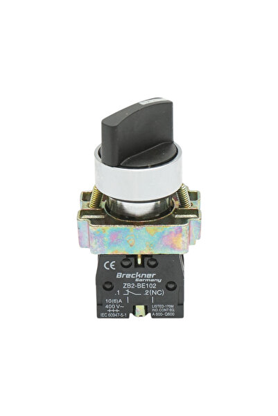 UTB Selector 2 pozitii negru cu retinere 1NO+1NC, 400V/10A, LAY5-BD25C Breckn...