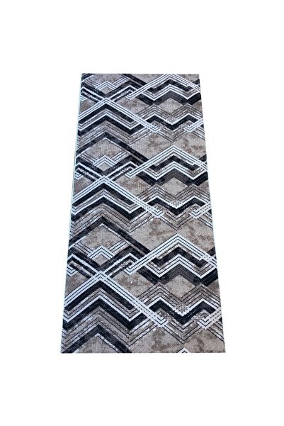 OEM Covor Antiderapant Caro, Nuante Maro cu Bej, Geometric, Poliester
