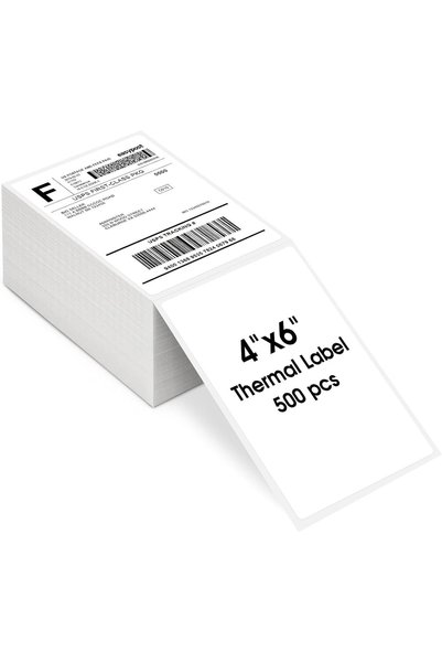 Arabest 4" x 6" Direct Thermal Shipping Labels,500 Count,Fanfold Perforated W...