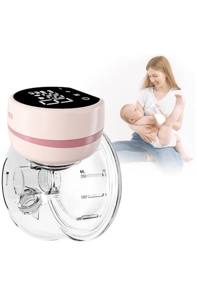 Generic Brand Hands Free Cordless Electric Breast Pump With Painless Memory Function, 24 MM, Pink