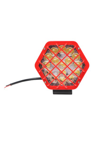 UTB Lampa proiector cu grilaj plastic rosu tip spot, 16 leduri, DC 10-80V 48W...