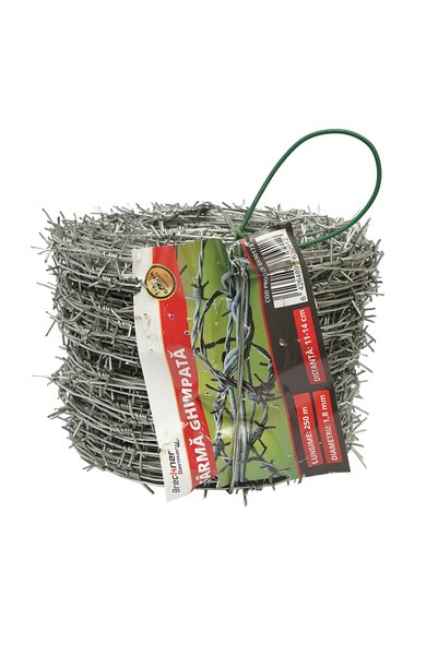 UTB Rola sarma ghimpata zincata 250m, distanta intre ghimpi 11-14cm, pentru i...
