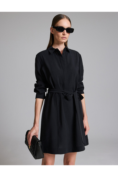 Pierre Cardin Black Regular Fit Woven Dress 50333850-Vr046