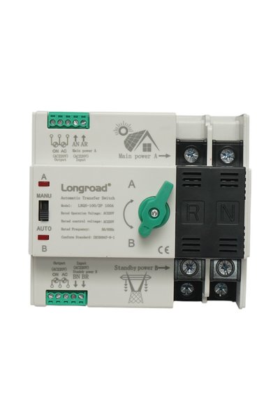 UTB Διακόπτης ATS μονοφασικός 220V, αυτόματος αποζεύκτης από φωτοβολταϊκά πάν...