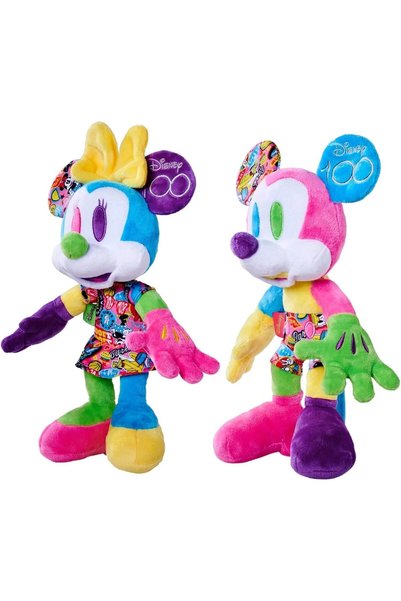 Mickey Mouse Set de plușuri Mickey & Minnie Mouse, Ediție Limitată, Disney 100 de ani, 33 cm, Cutie cadou