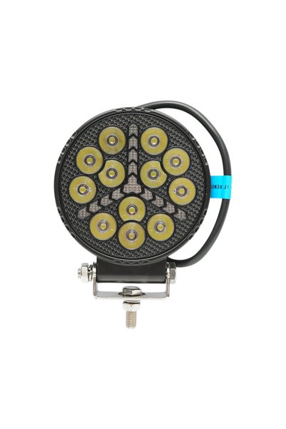 UTB Кръгъл LED прожектор с DRL 9-36V, 19W бяло-жълт, алуминиев корпус 108x108...