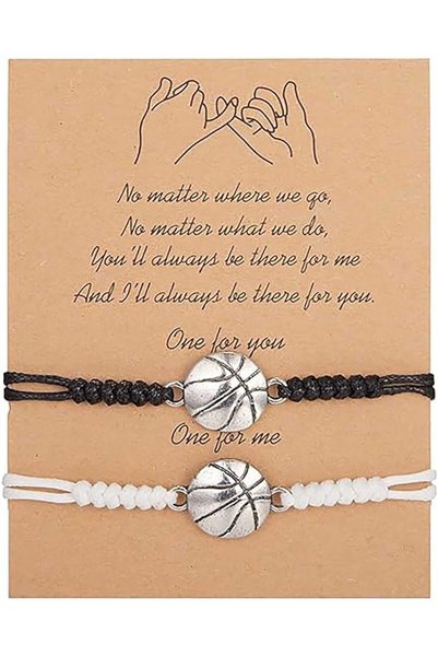 Arabest 2 Piece Basketball Braided Cord Bracelet Set,Adjustable Handmade Team...