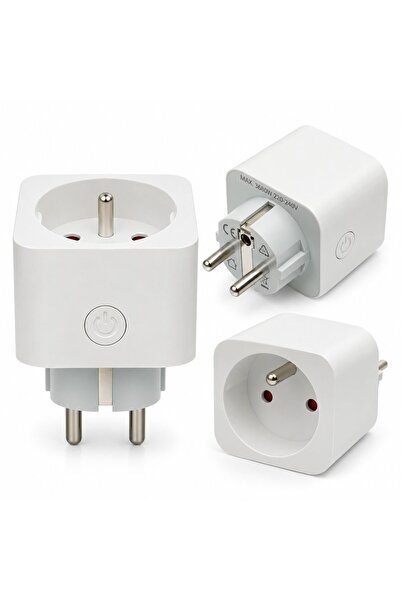 UTB Бял Wi-Fi смарт контакт Тип Е 220V, 50/60Hz, 16A, 3680W, мониторинг на ко...