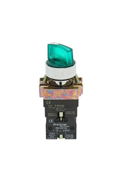 UTB Selector 2 pozitii cu retinere si indicator semnalizare LED verde 1NO+1NC...