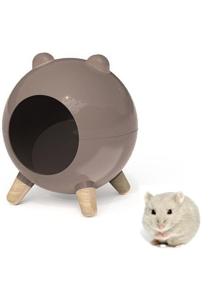 Arabest Brown Hamster Hideout and Tiny House Habitat,Durable Small Animal Bed...