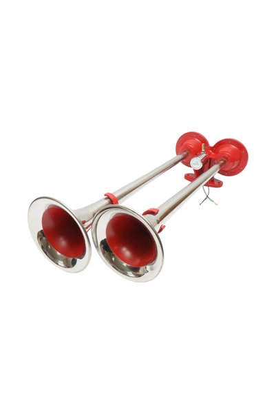 UTB Claxon 2 trompete rosu 12V/24V pentru compresor de aer