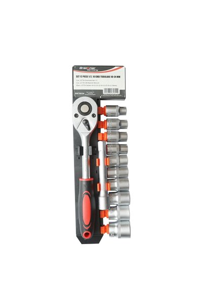 UTB Комплект клише реверсивни 1/2 " с 10 тръбни накрайника и удължител Cr-V B...