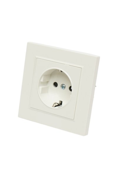UTB Priza schuko alba incastrata 220V, 16A, ABS 80x80mm