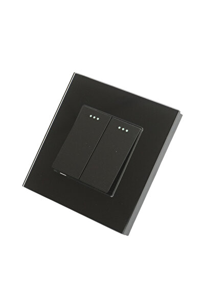 UTB Intrerupator dublu cap scara negru incastrat 220V, 16AX, indicator lumino...
