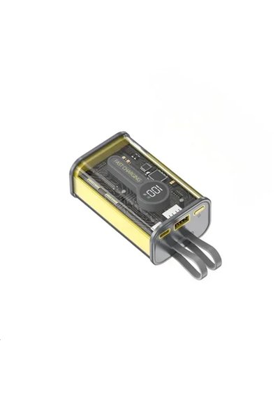 Andowl Power Bank γρήγορης φόρτισης 22.5W 15000mAh Q-CD1010 σε κίτρινο χρώμα