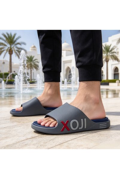 WUXIAO MALL شباشب رجالية مطبوعة من XOJI، نعل سميك مضاد للانزلاق للاستخدام الد...