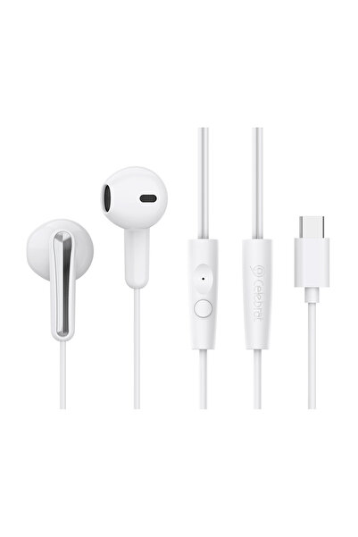 Celebrat earphones με μικρόφωνο G37, USB-C σύνδεση, 14.2mm, 1.2m, λευκά