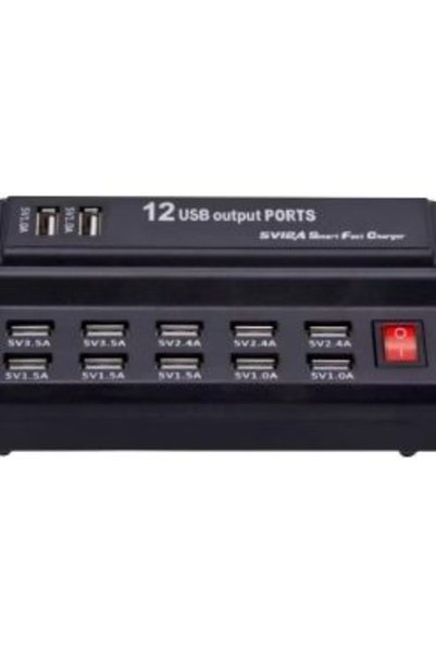 OEM Βάση Φόρτισης με 12 Θύρες Usb-A 60W σε Μαύρο ZY-2401
