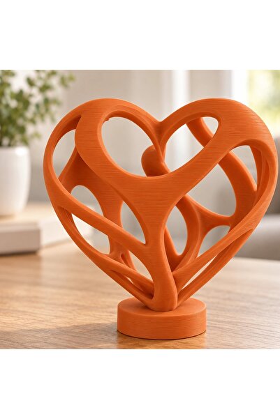 OEM Statuetă decorativă inimă cu design gol, imprimată 3 - 9,65 × 6,76 × 10 c...