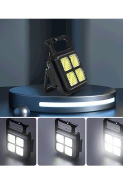 OEM Mini Επαναφορτιζόμενος Φακός LED COB Μπρελόκ 7W 900LM IPX4 BL-60086 Μαύρος