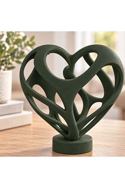 OEM Statuetă decorativă inimă cu design gol, imprim - 9,65 × 6,76 × 10 cm - O...
