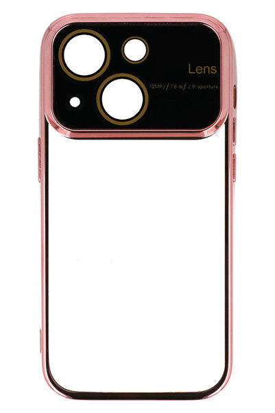 POWERTECH θήκη Electro Lens MOB-1945 για iPhone 15, διάφανη-ροζ χρυσό