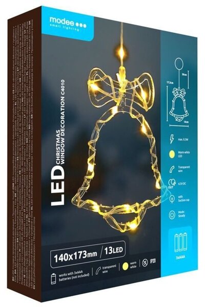 Modee Lighting Χριστουγεννιάτικη διακόσμηση παραθύρου LED Modee με μπαταρίες ...