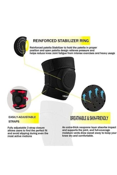 VBOSI Adjustable Open Patella Knee Support with Dual Side Stays