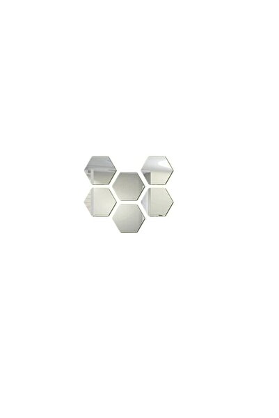 G Glixicom Set 6 Bucati Oglinda Hexagonala Acrilica 12,5 x11x 6,5 cm Diametru...