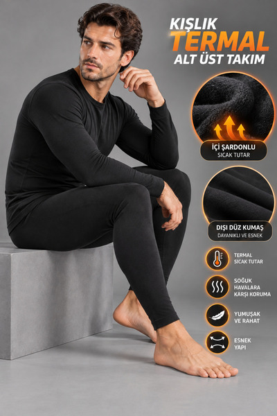 SEBURAM COLLECTION Men's Thermal Underwear Set with Ribbon