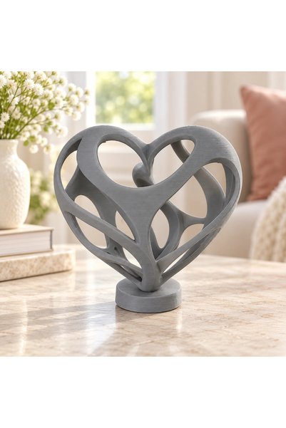 OEM Statuetă decorativă inimă cu design gol, imprimată 3D - 9,65 × 6,76 × 10 ...