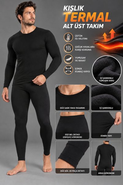 SEBURAM COLLECTION Men's Thermal Underwear Set with Ribbon