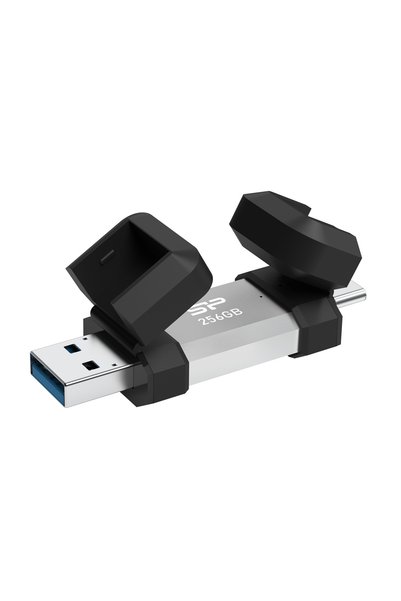 Silicon Power USB Flash Drive C51, USB/USB-C, 256GB, 200MBps, ασημί