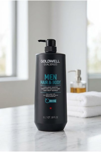 GOLDWELL شامبو دوالسينس المنعش للشعر والجسم للرجال حجم كبير 1000 مل - تين روزز