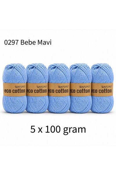 Oxford İplik 5'li Paket Eco Cotton 100gr-200m No:0297 Bebe Mavi