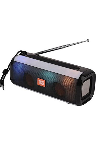 T700 Ηχείο Bluetooth T&G TG-144T 10W με Ραδιόφωνο και LED, Μαύρο