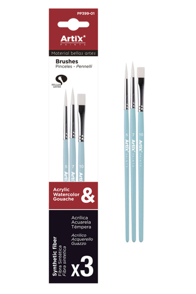 ARTIX PAINTS σετ πινέλων ζωγραφικής PP399-01, μπλε, 3τμχ