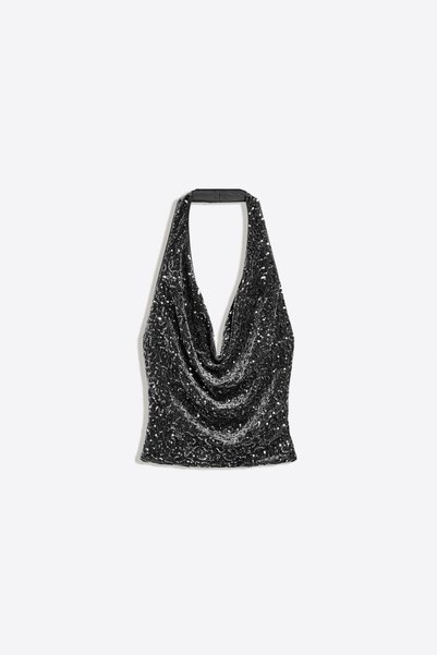 Bershka Drapeli pullu halter top