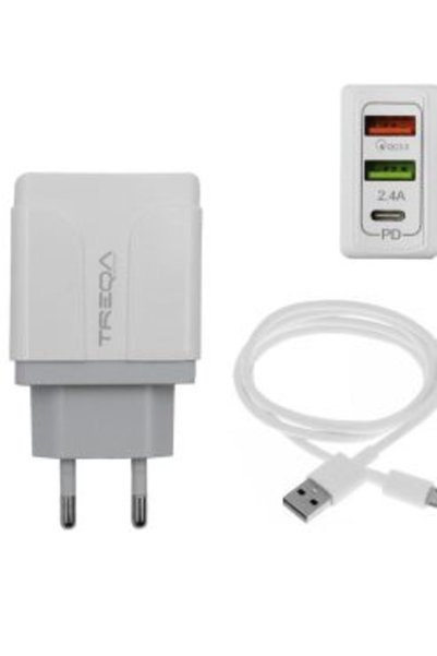 Treqa Φορτιστής Ταχείας Φόρτισης με 2 Θύρες USB 5.4A, 1 θύρα USB-C PD 38W και...