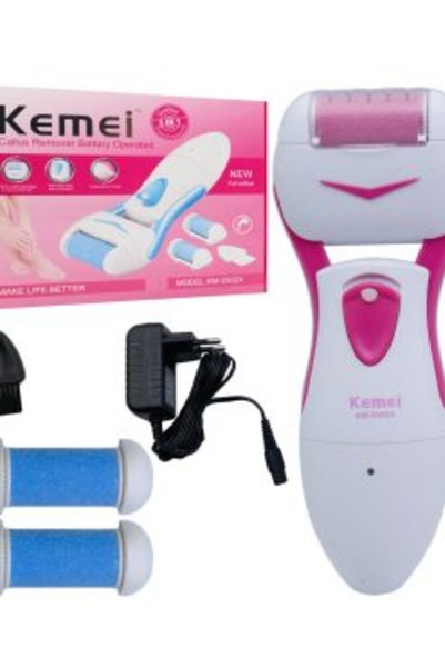 Kemei Επαναφορτιζόμενη Ηλεκτρική Λίμα για Φτέρνες και Κάλους KM-2502X Λευκό