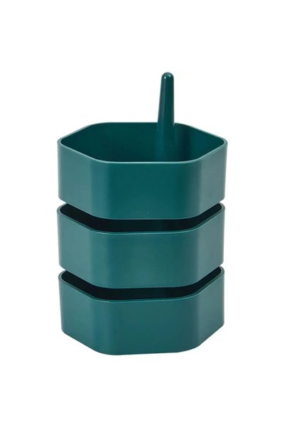 ZODIACOOL Suport organizator bijuterii, cosmetice, birou, verde, 13.8x12.6x21 cm